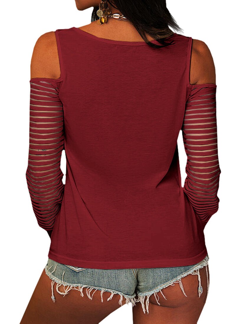 Blusa ombro de fora, em malha de algodão!