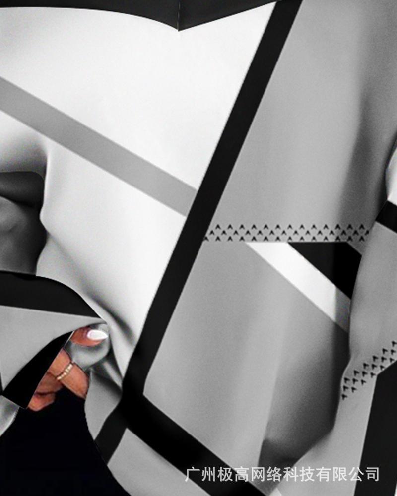 Blusa casual com estampas geométricas, em poliester!