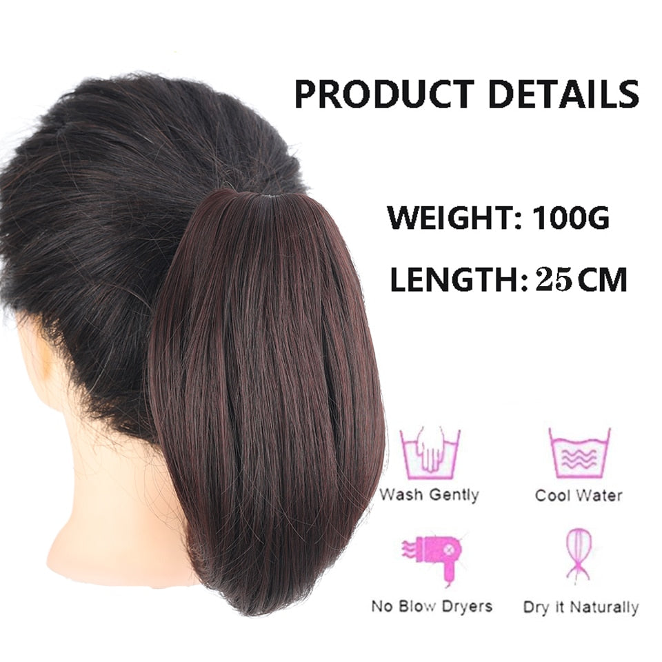 Cabelo sintético estilo rabo de cavalo com presilha
