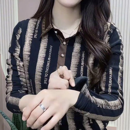 Camisa casual em malha com poliester