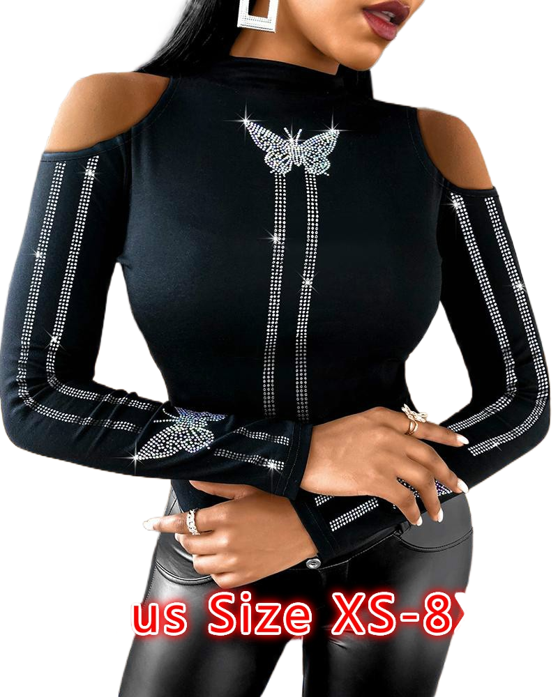 Blusa ombro de fora com detalhes de borboleta, em poliester com algodão! Temos Plus size, confira!