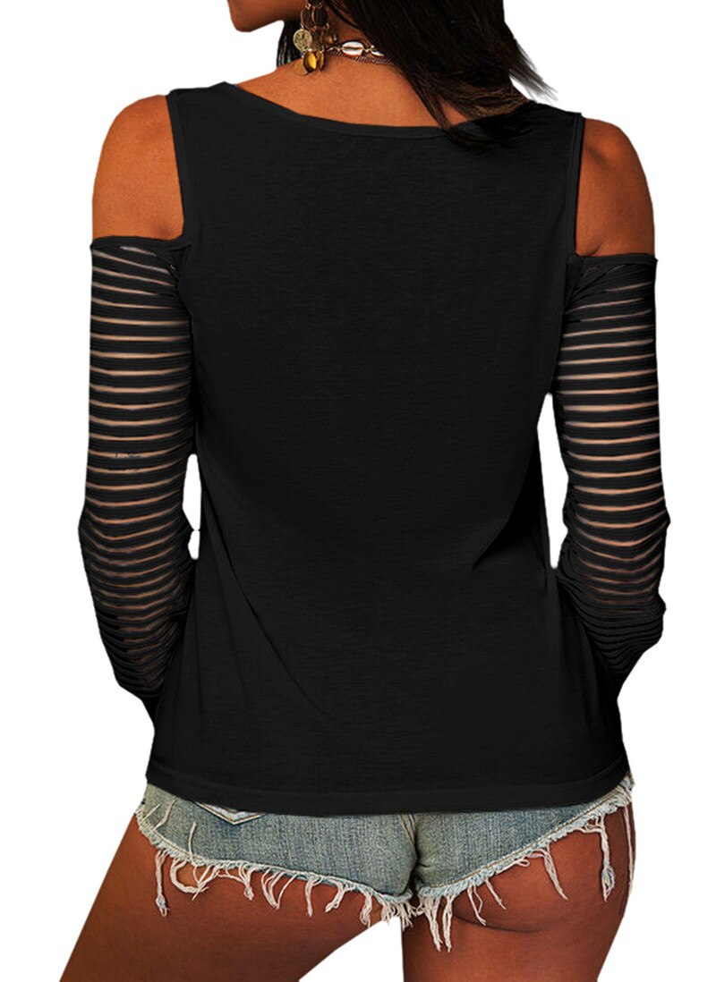 Blusa ombro de fora, em malha de algodão!