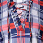 Camisa xadrez, casual, com cadarço