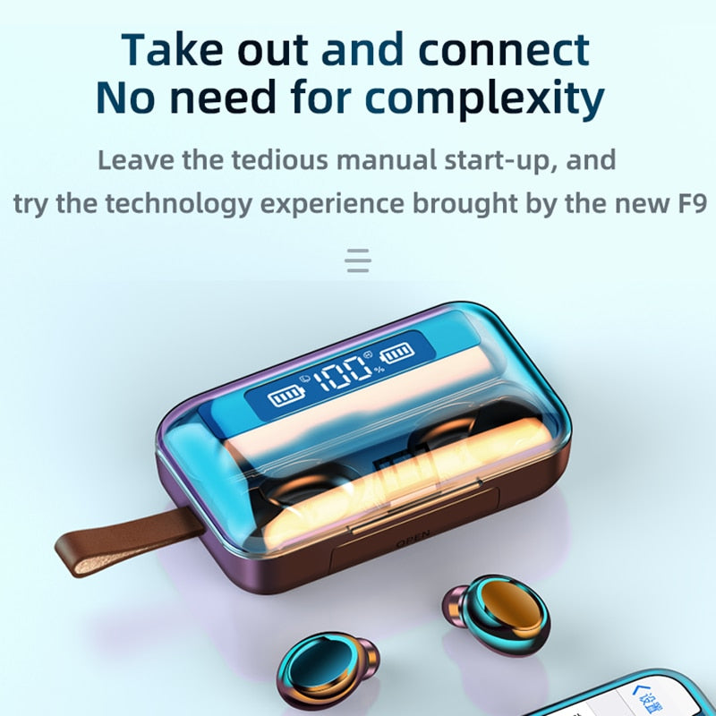 Fones de ouvido Bluetooth 5.0 estéreo à prova d'água