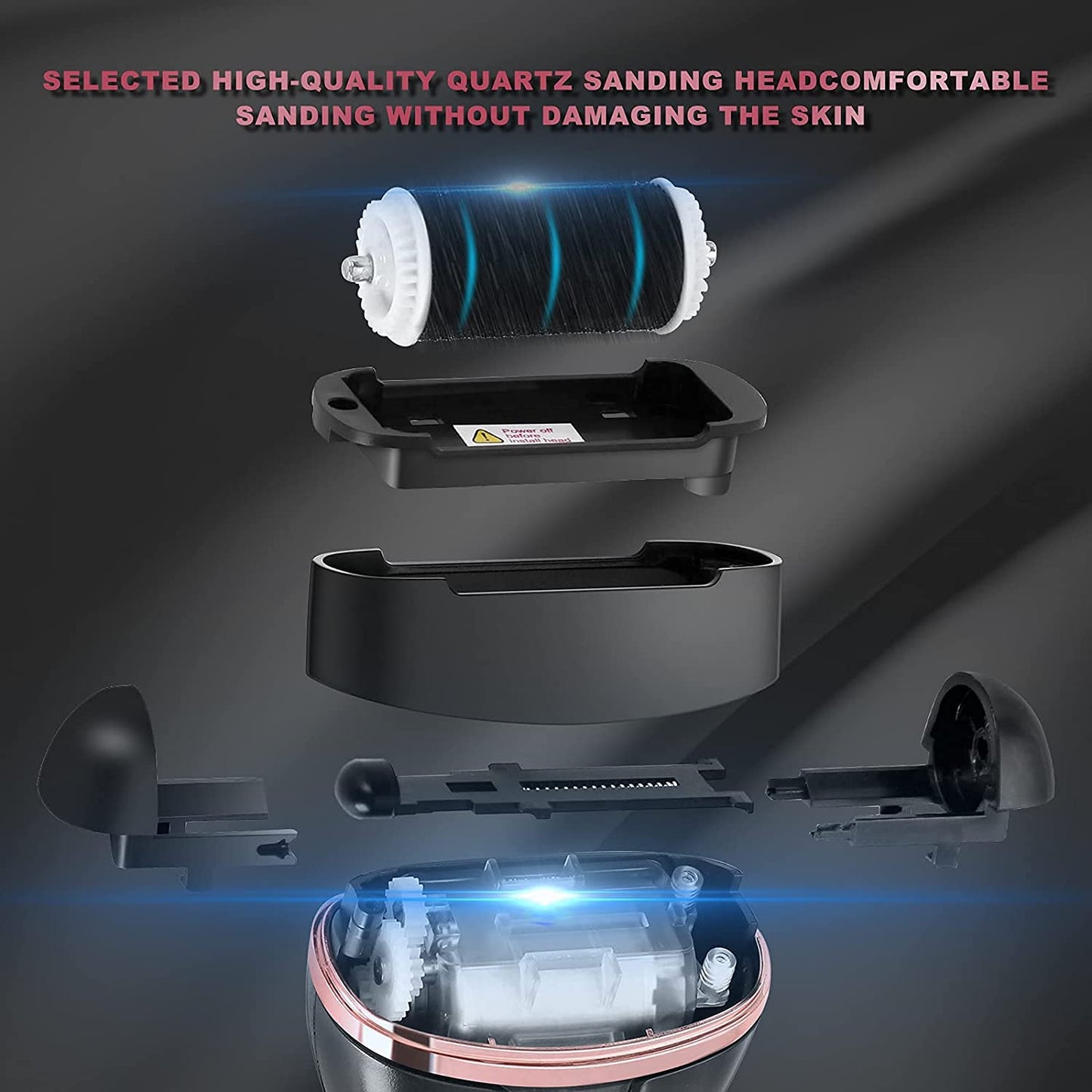 Lixa elétrica recarregável para remoção de calos e rachaduras, acompanha ferramentas para cuidados com os pés, para calcanhares