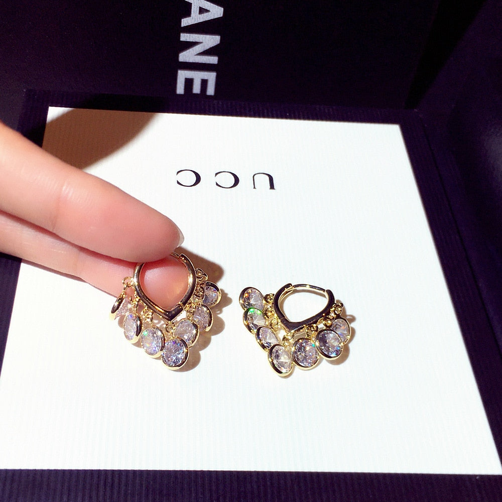 Brincos com banho de ouro 14k/Zircônia