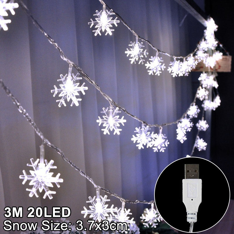 Floco de neve luz led decorações de natal