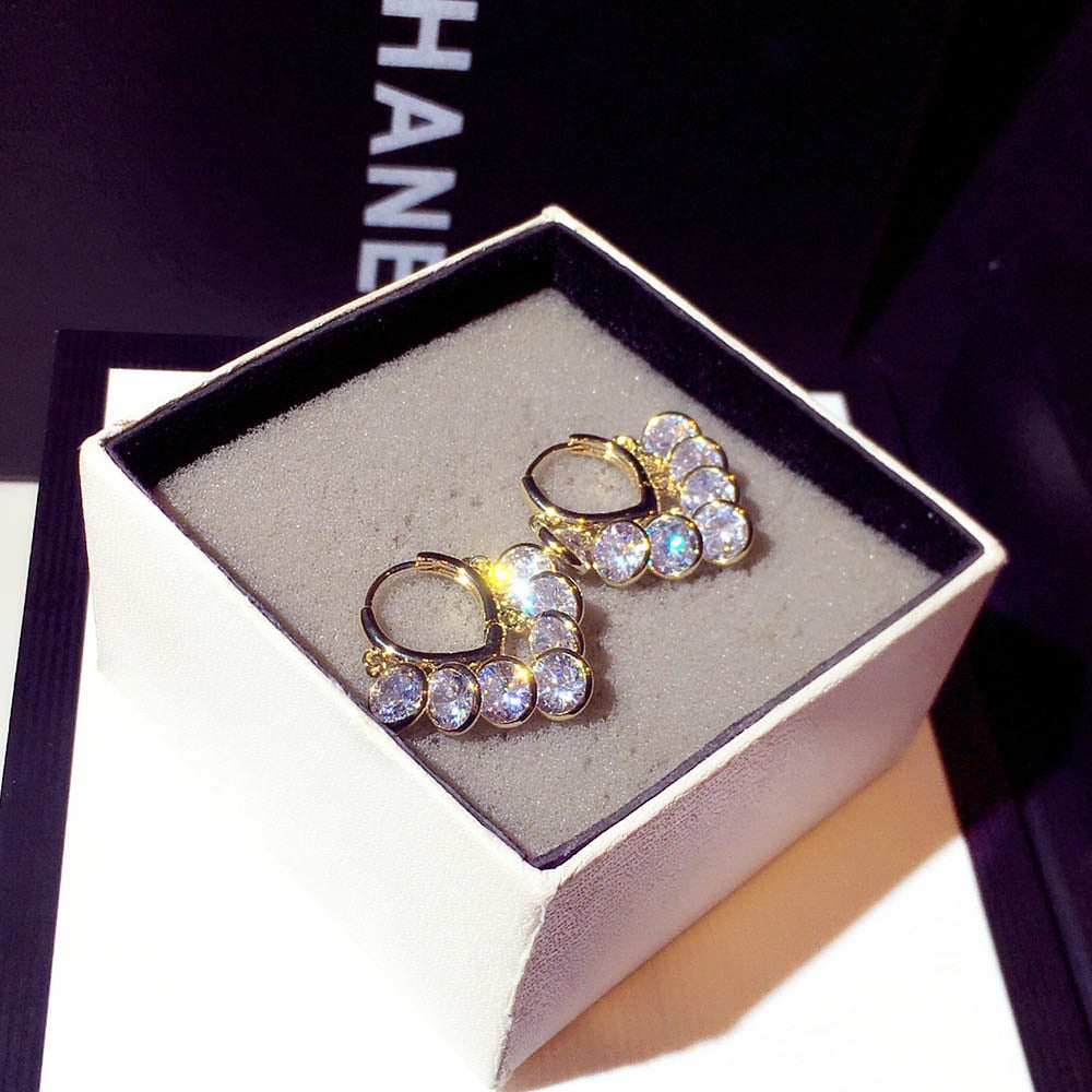 Brincos com banho de ouro 14k/Zircônia