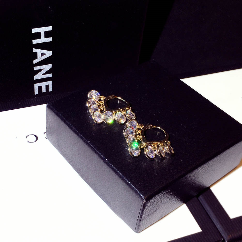 Brincos com banho de ouro 14k/Zircônia