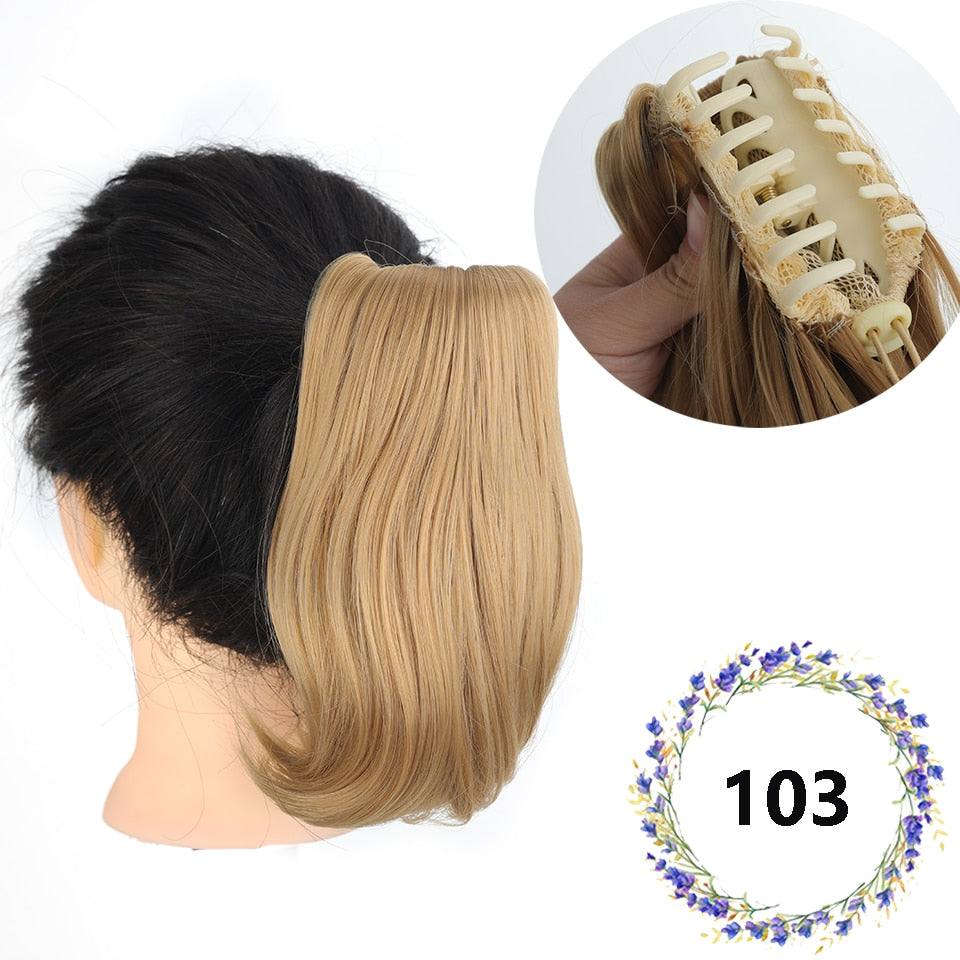 Cabelo sintético estilo rabo de cavalo com presilha