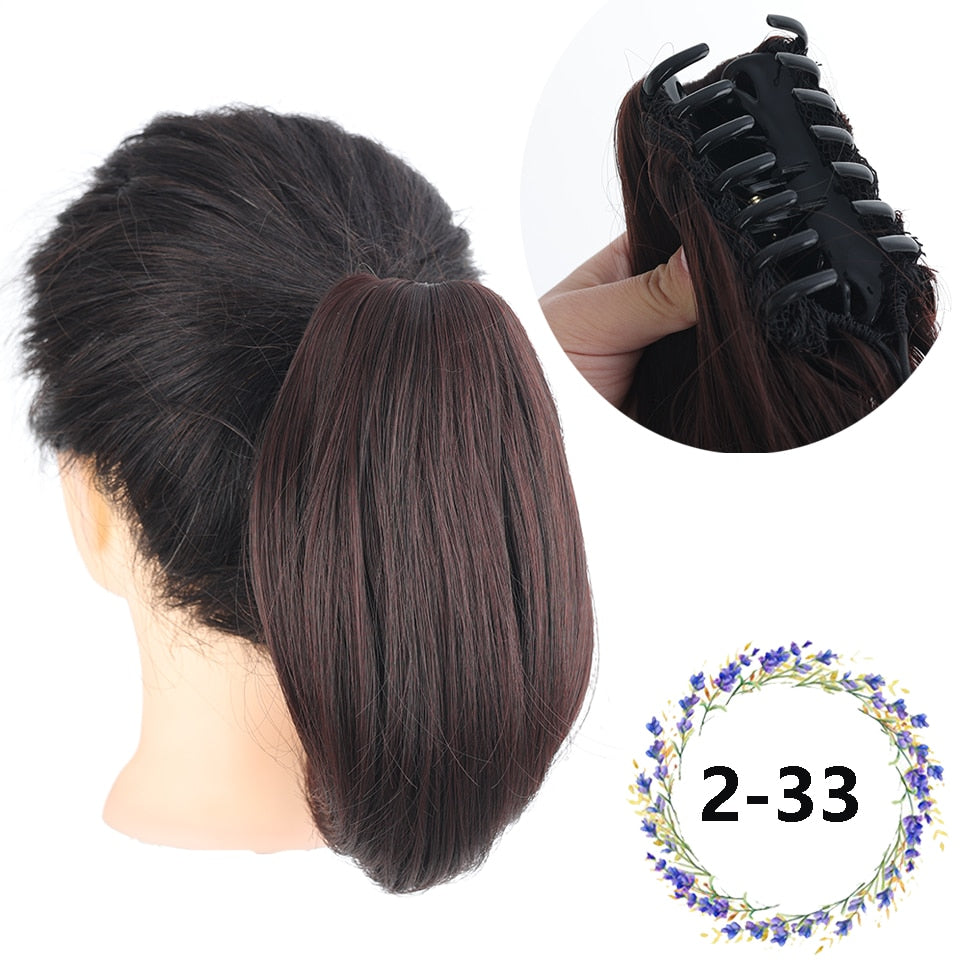 Cabelo sintético estilo rabo de cavalo com presilha