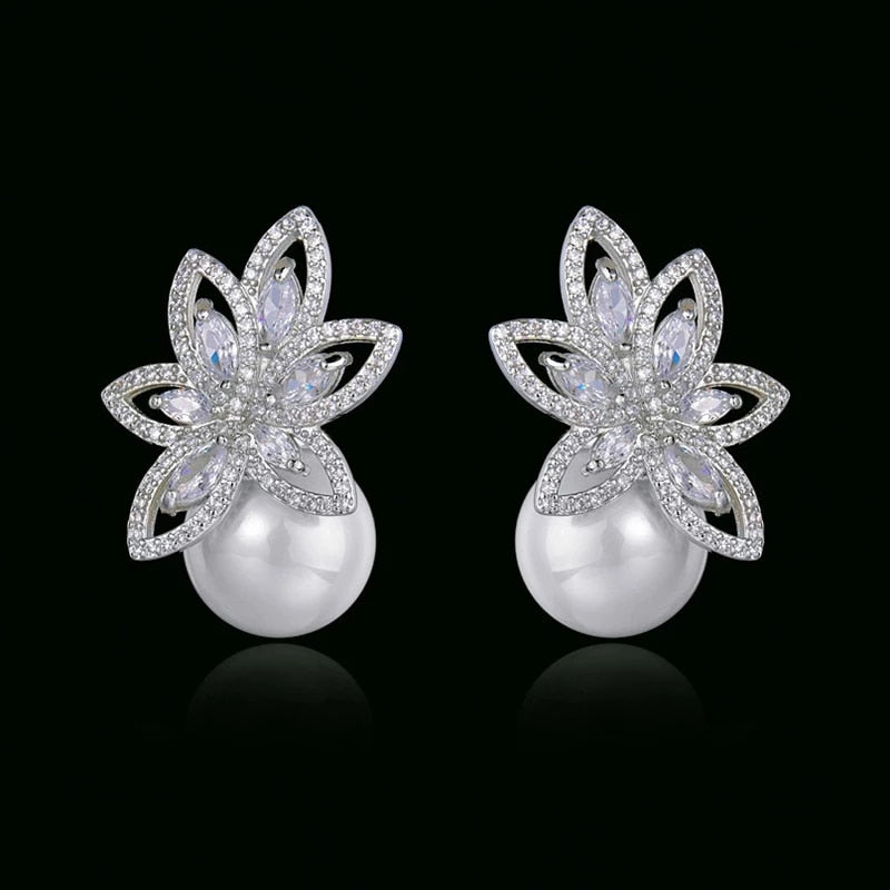 Brincos de Pérola com Zircônia