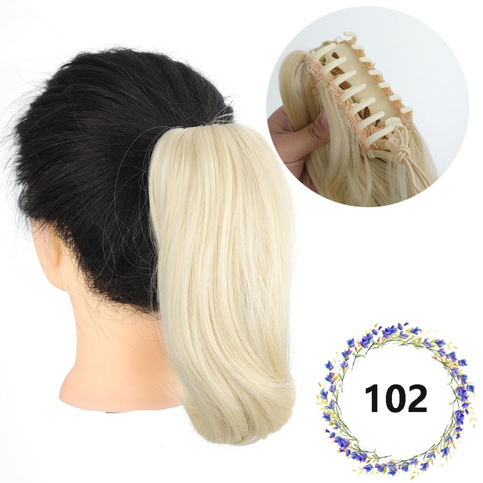Cabelo sintético estilo rabo de cavalo com presilha