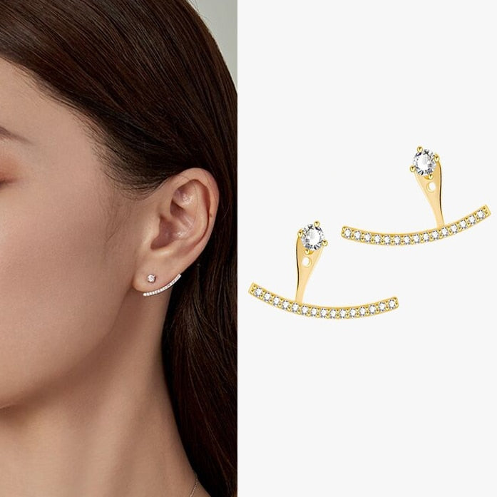 Brincos folheados a ouro! com cristal e zircão