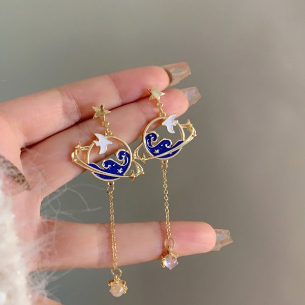 Brincos folheados a ouro! com pedra da lua!