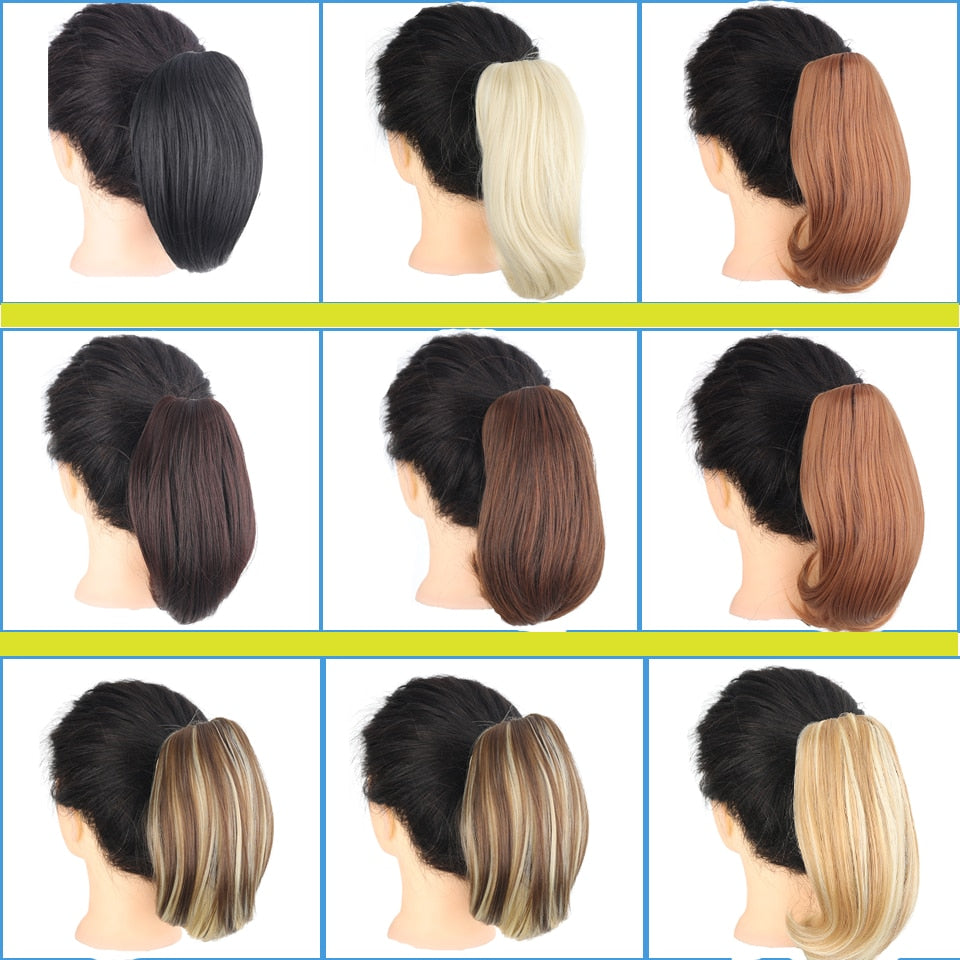 Cabelo sintético estilo rabo de cavalo com presilha