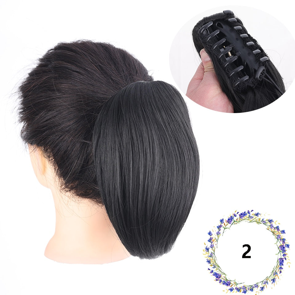 Cabelo sintético estilo rabo de cavalo com presilha