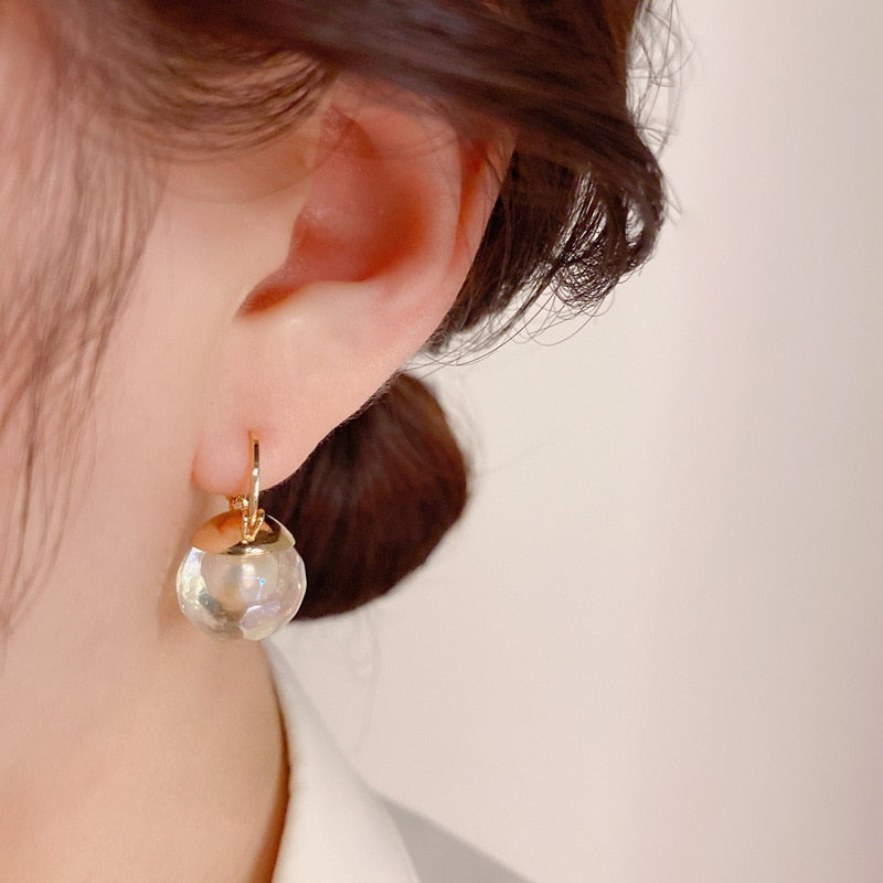 Brincos de liga de cobre! bola transparente!