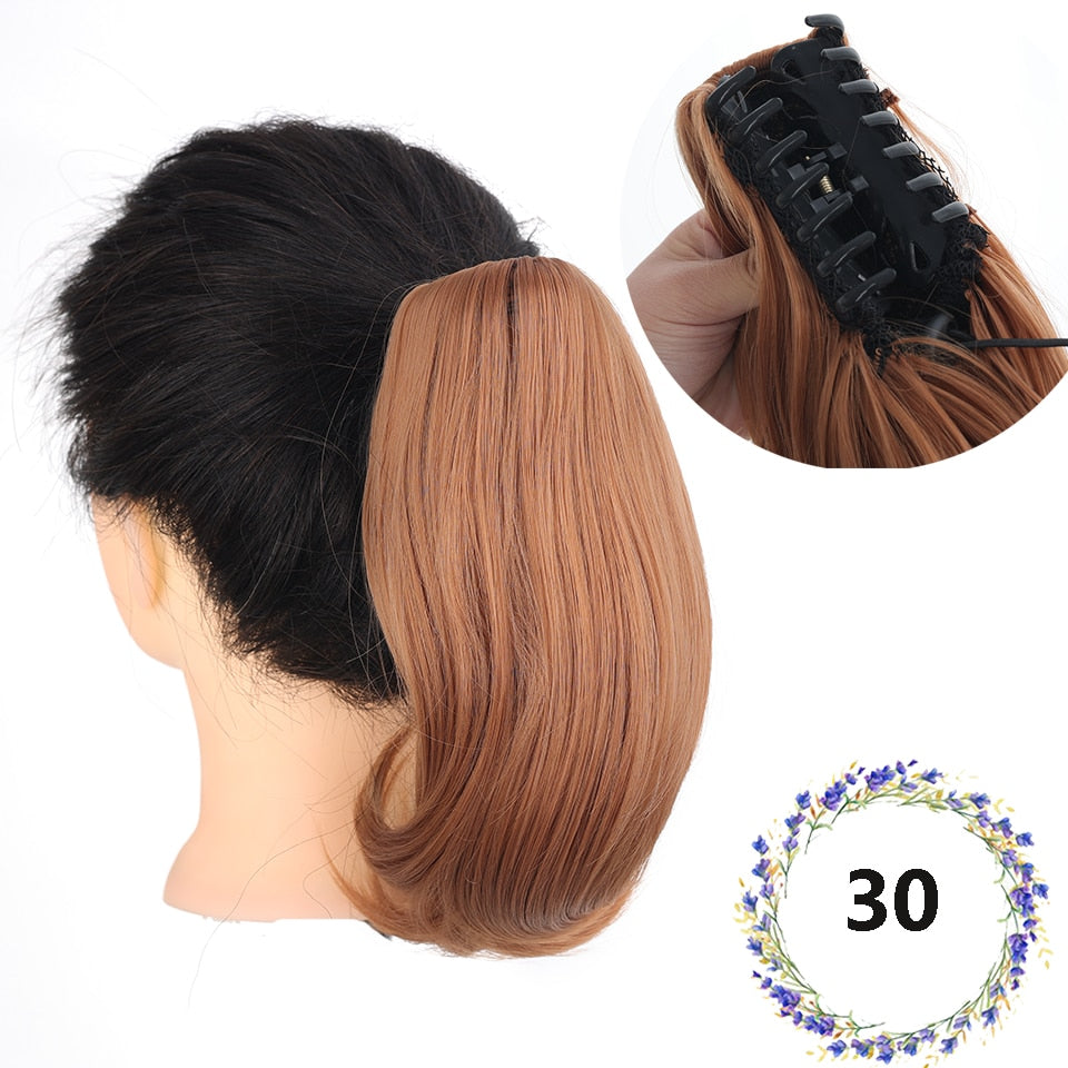 Cabelo sintético estilo rabo de cavalo com presilha