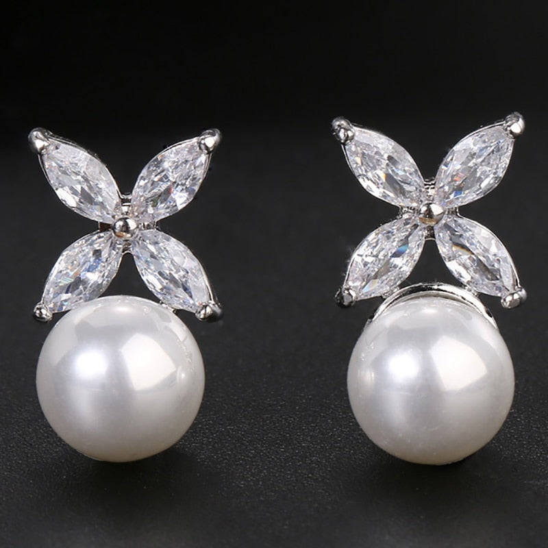 Brincos de Pérola com Zircônia