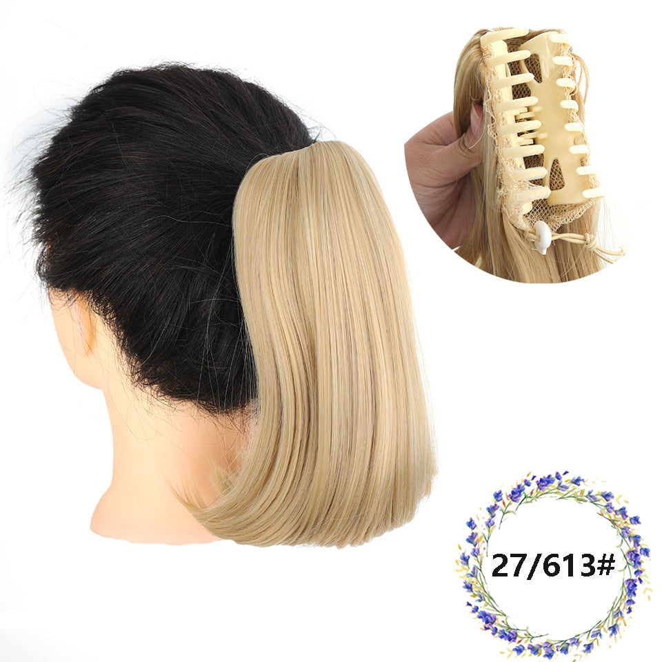 Cabelo sintético estilo rabo de cavalo com presilha