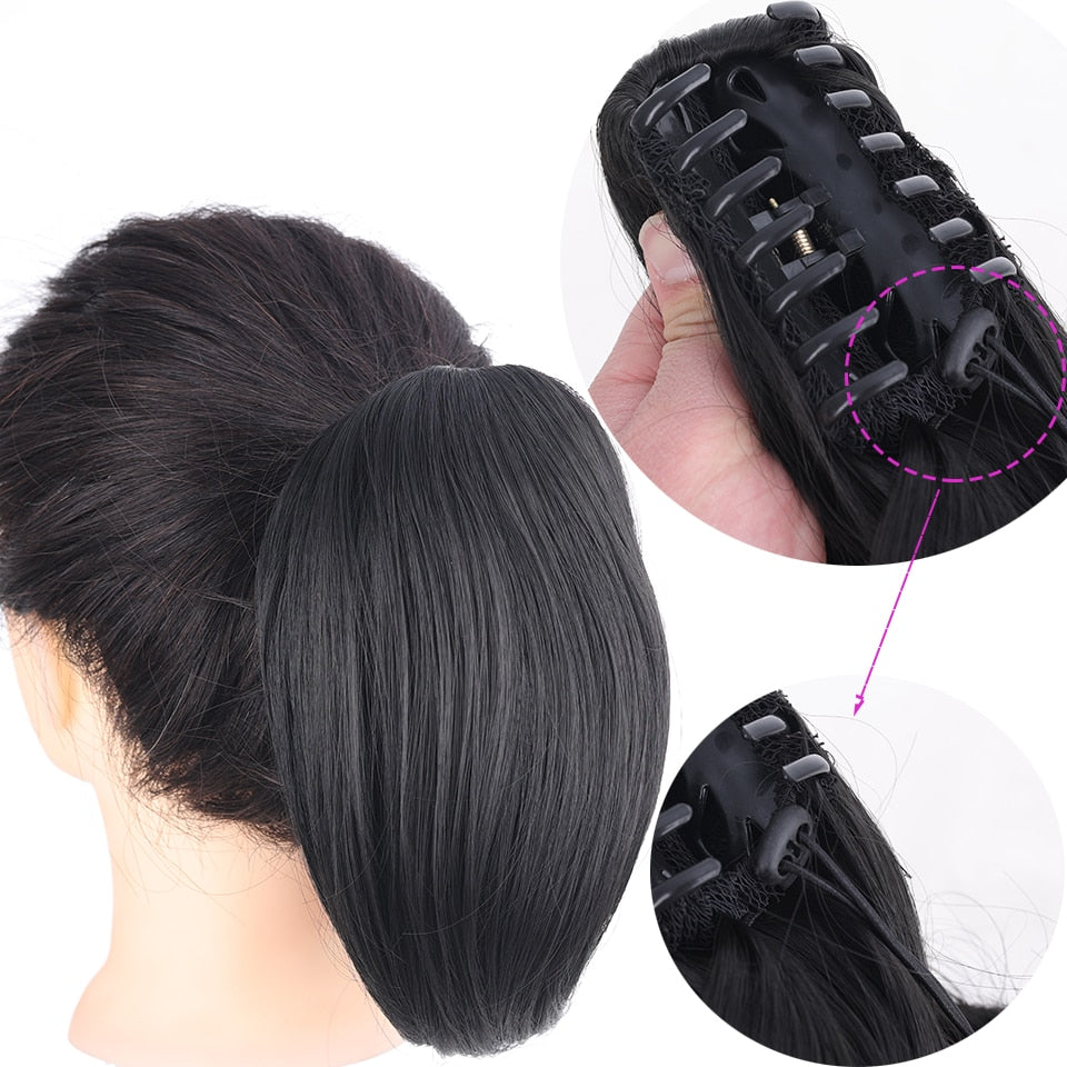 Cabelo sintético estilo rabo de cavalo com presilha