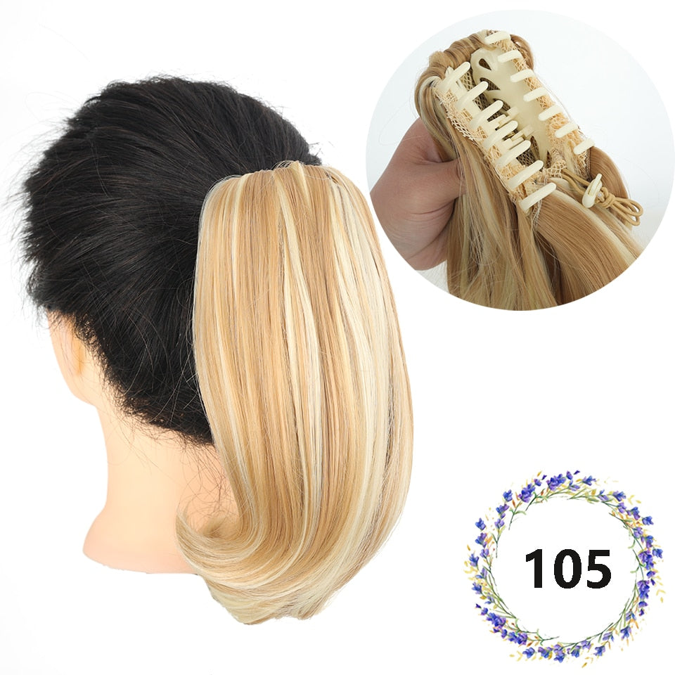 Cabelo sintético estilo rabo de cavalo com presilha