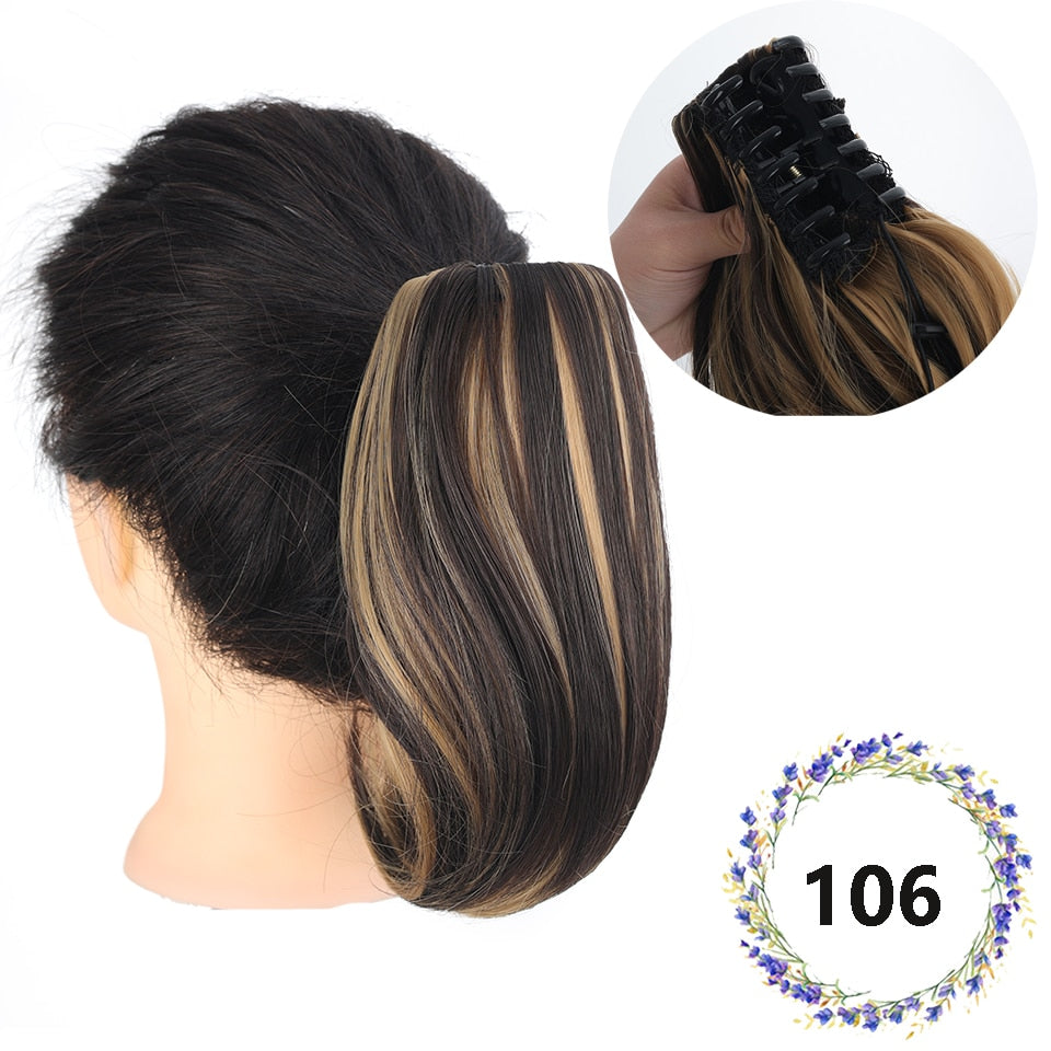 Cabelo sintético estilo rabo de cavalo com presilha
