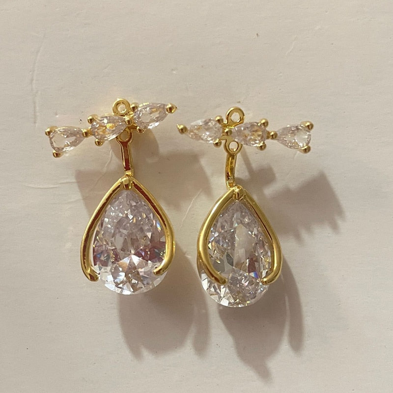 Brincos folheados a ouro! com cristal e zircão