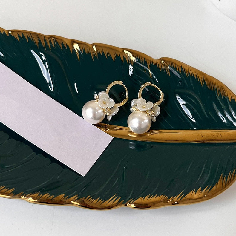 Brincos Folheados a Ouro! Pérolas Estilo Conchinhas!