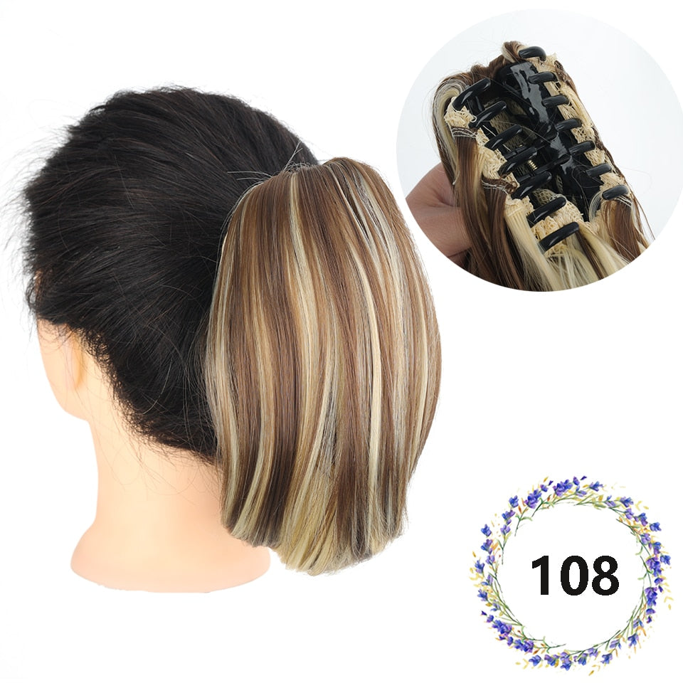Cabelo sintético estilo rabo de cavalo com presilha